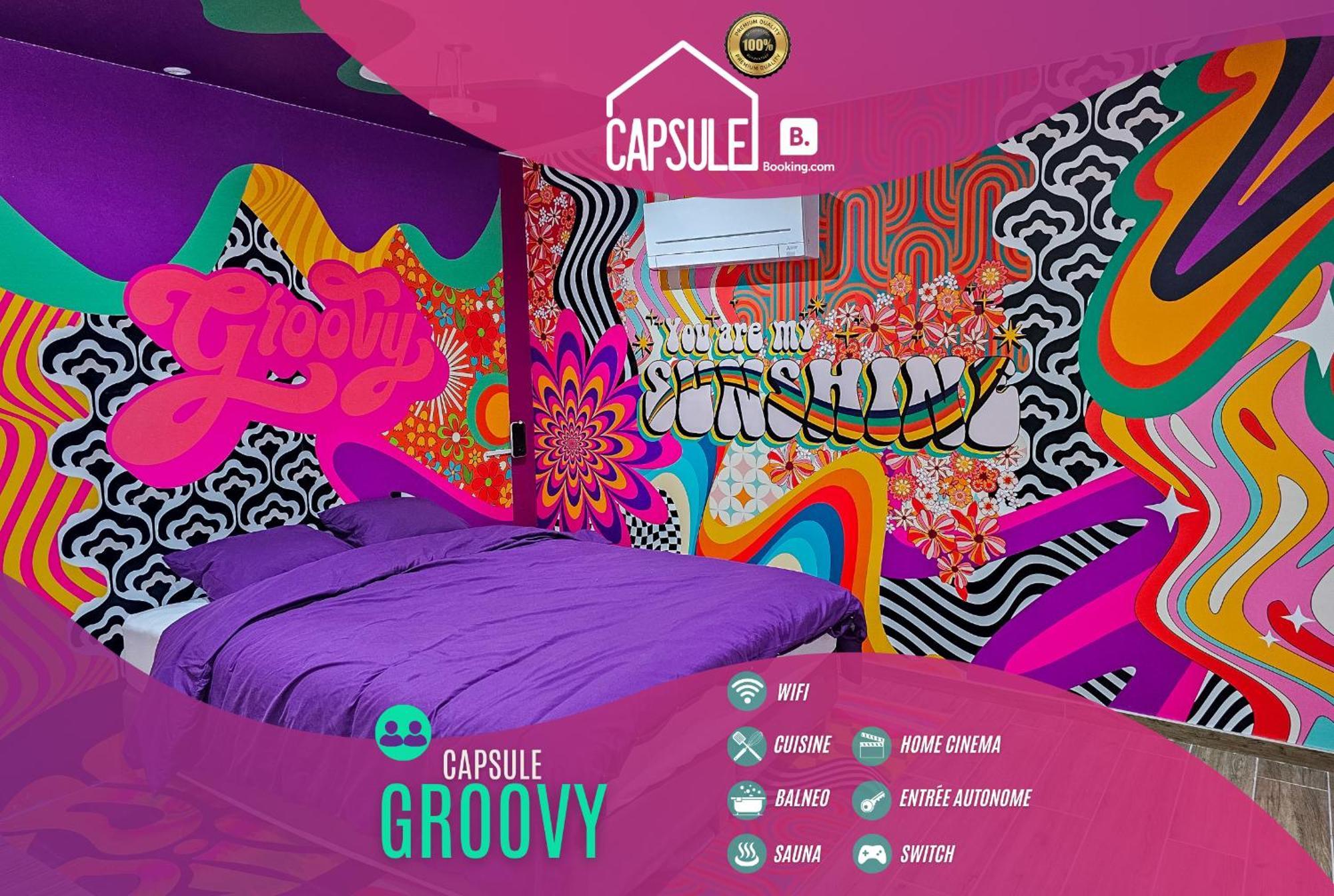 Capsule Groovy-Jacuzzi-Sauna-Billard-Netflix- Nintendo Switch & Jeux Монс Екстериор снимка